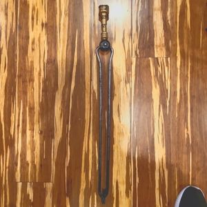 Hand Forged iron and Bronze Swan Antique Fire Tongs 26"